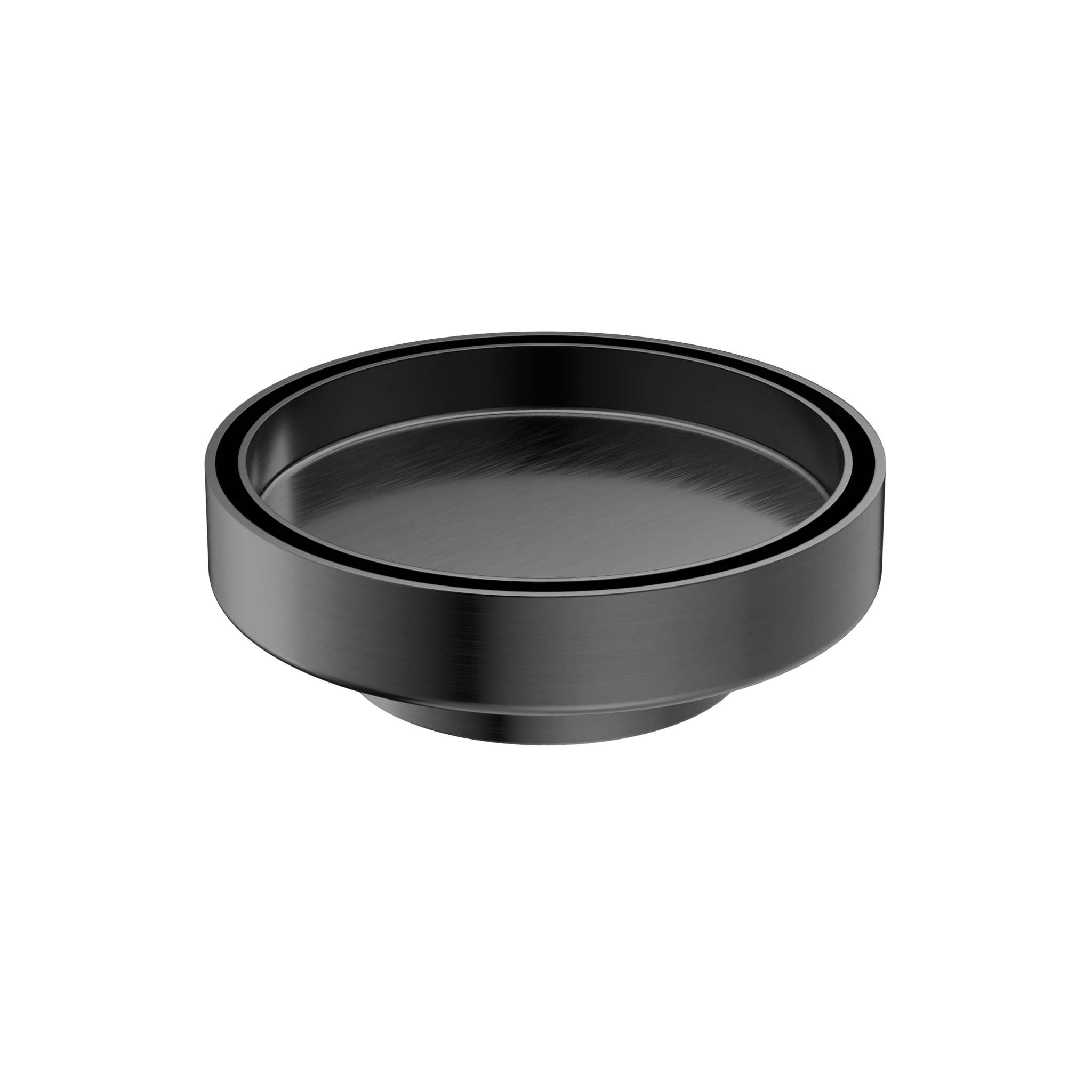 130mm Round Tile Insert Floor Waste 80mm Outlet Gun Metal