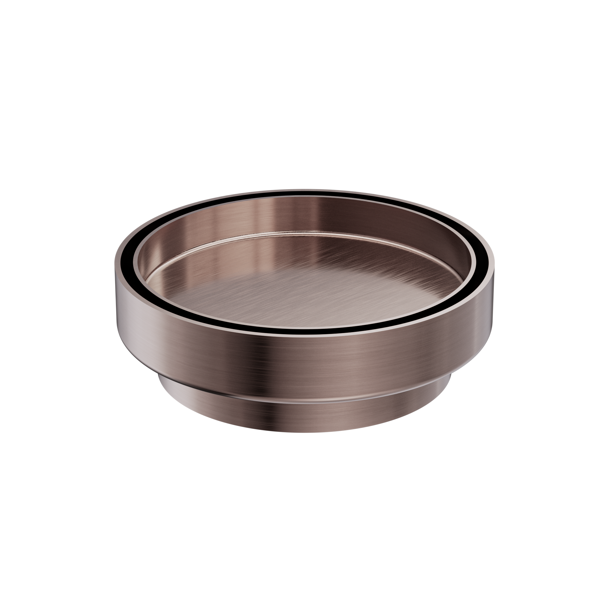 130mm Round Tile Insert Floor Waste 100mm Outlet Brushed Bronze