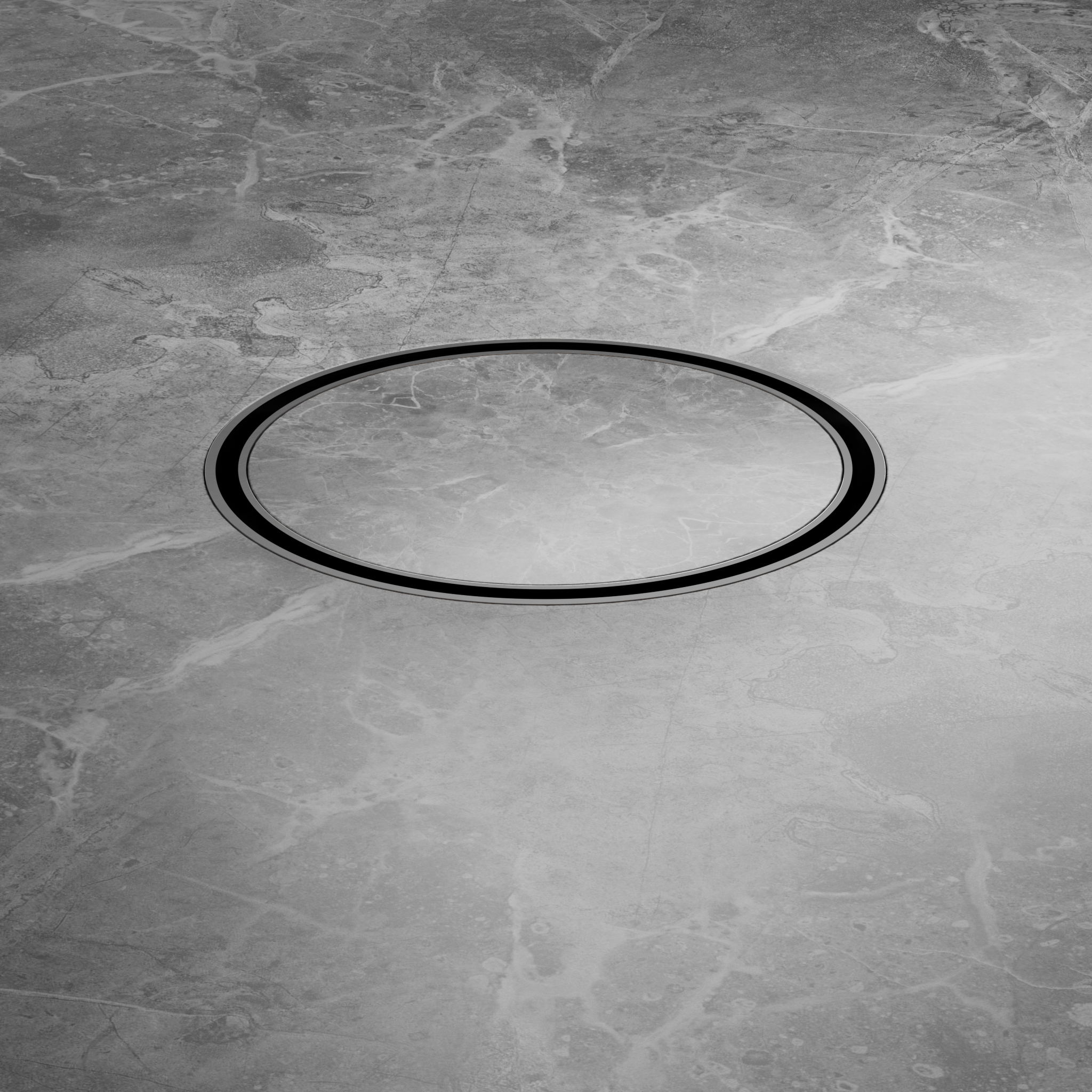 130mm Round Tile Insert Floor Waste 100mm Outlet Gun Metal