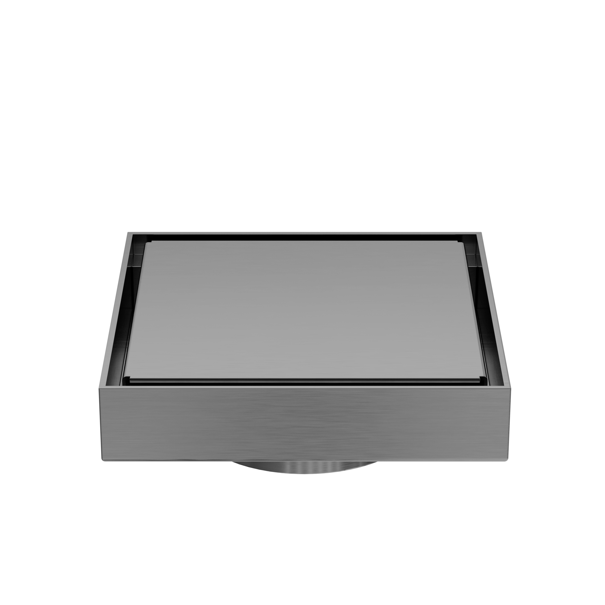130mm Square Tile Insert Floor Waste 80mm Outlet Gun Metal