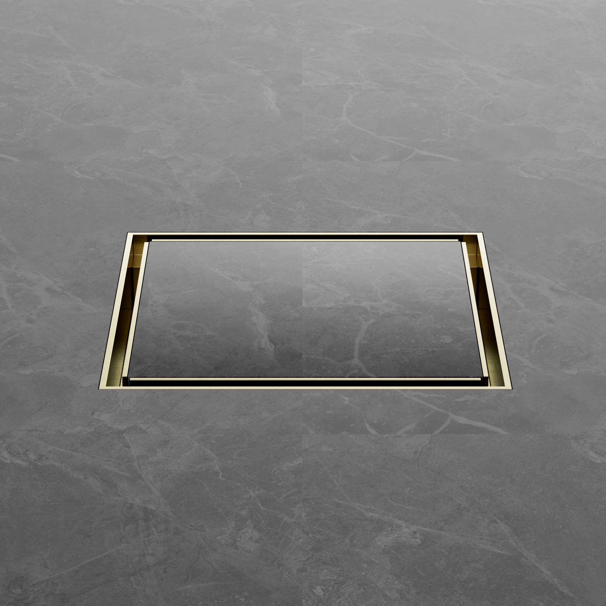 130mm Square Tile Insert Floor Waste 100mm Outlet Brushed Gold