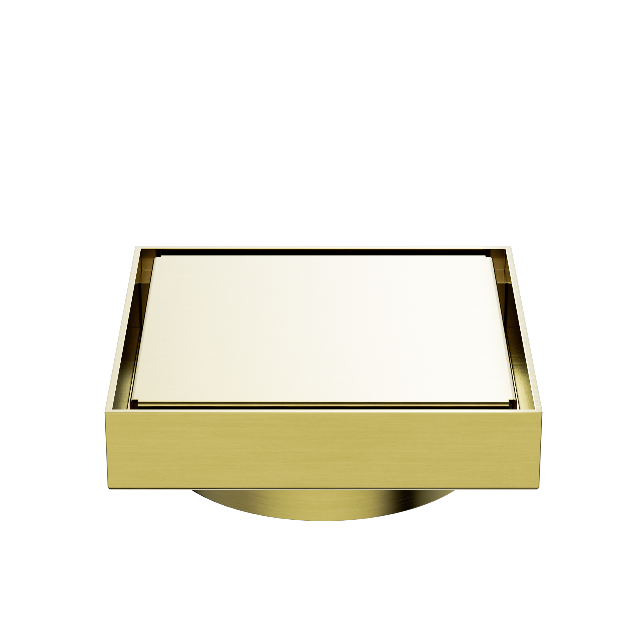 130mm Square Tile Insert Floor Waste 100mm Outlet Brushed Gold