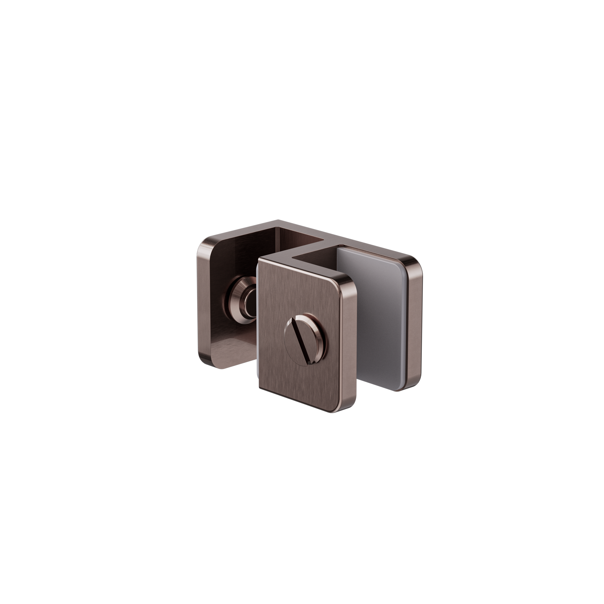 Over-Panel Glass To Glass Fitting 10mm Glass Brushed Bronze