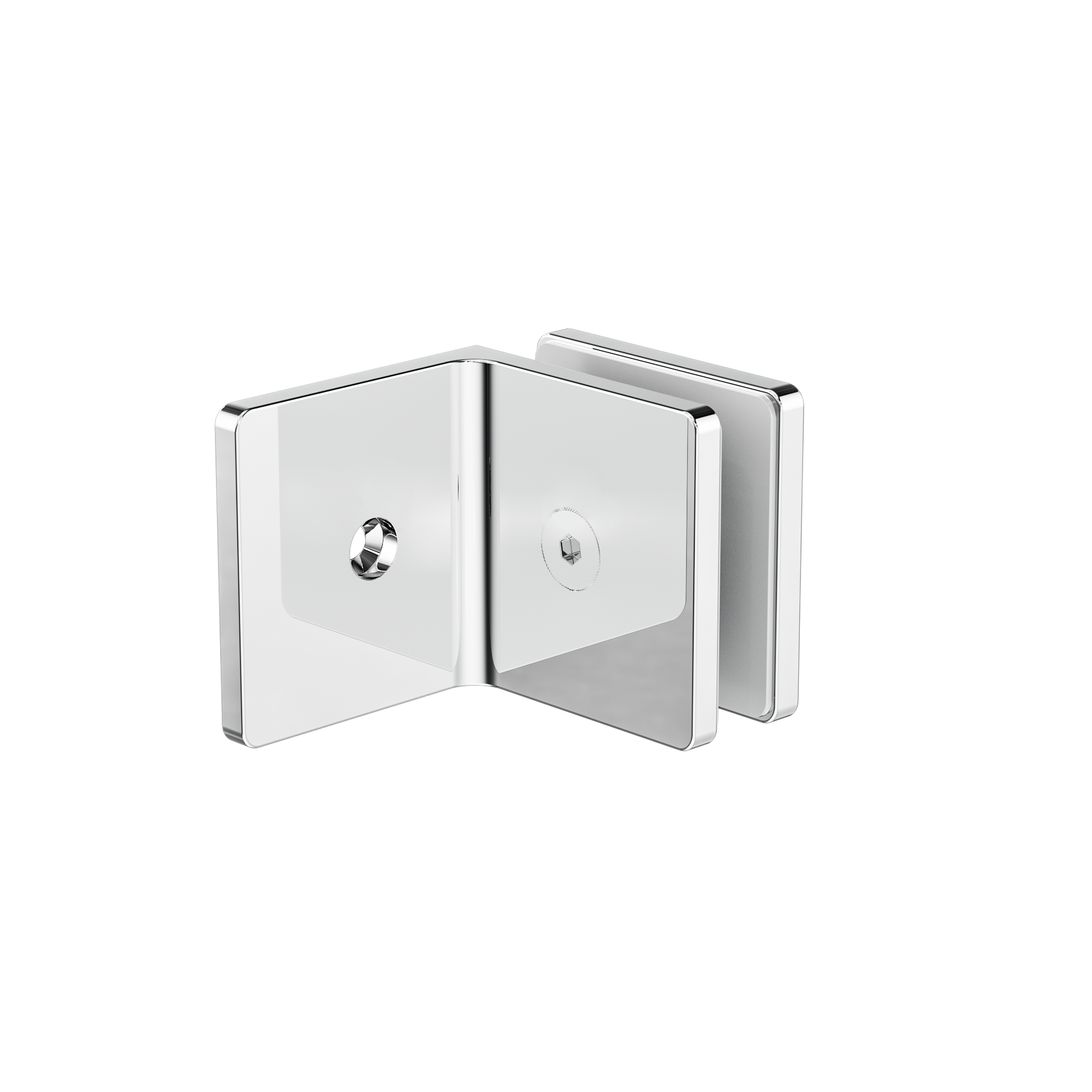90 Degree Glass To Wall Bracket 10mm Glass Chrome