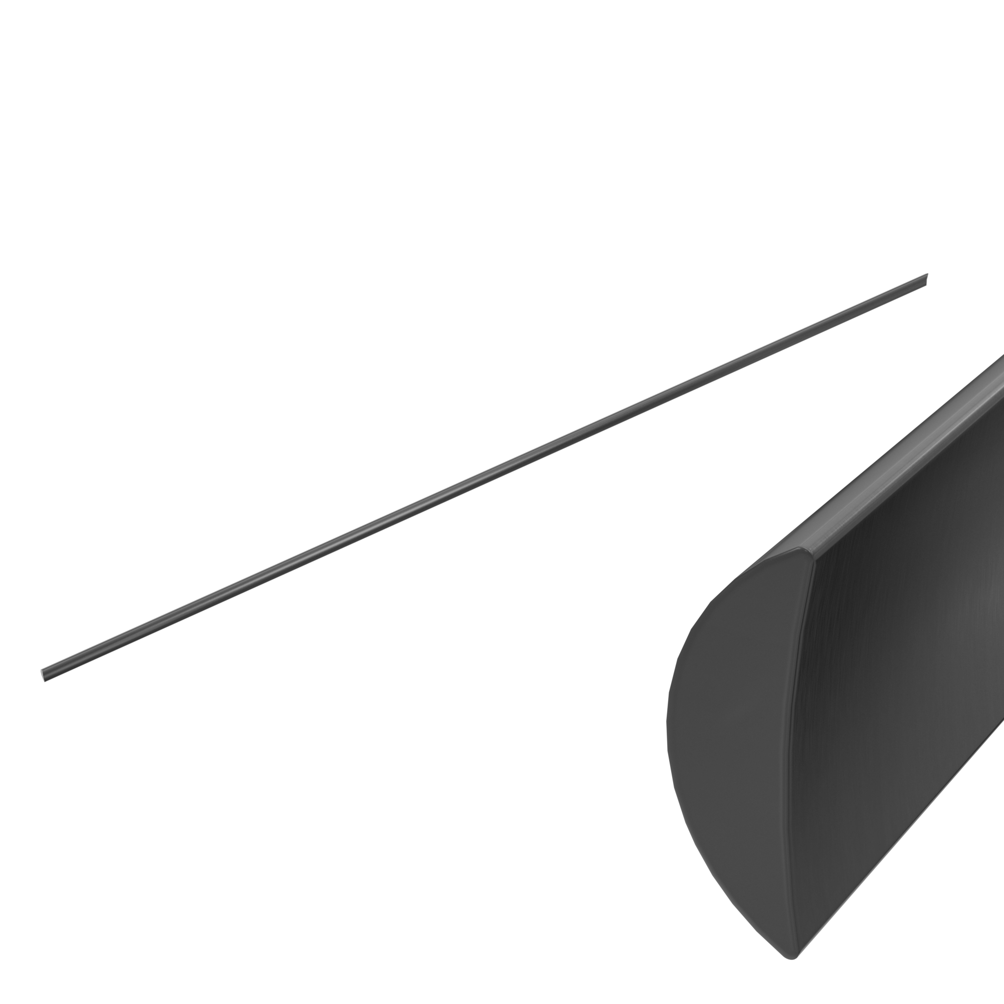 Half Round Water Seal Rail 750mm Gun Metal