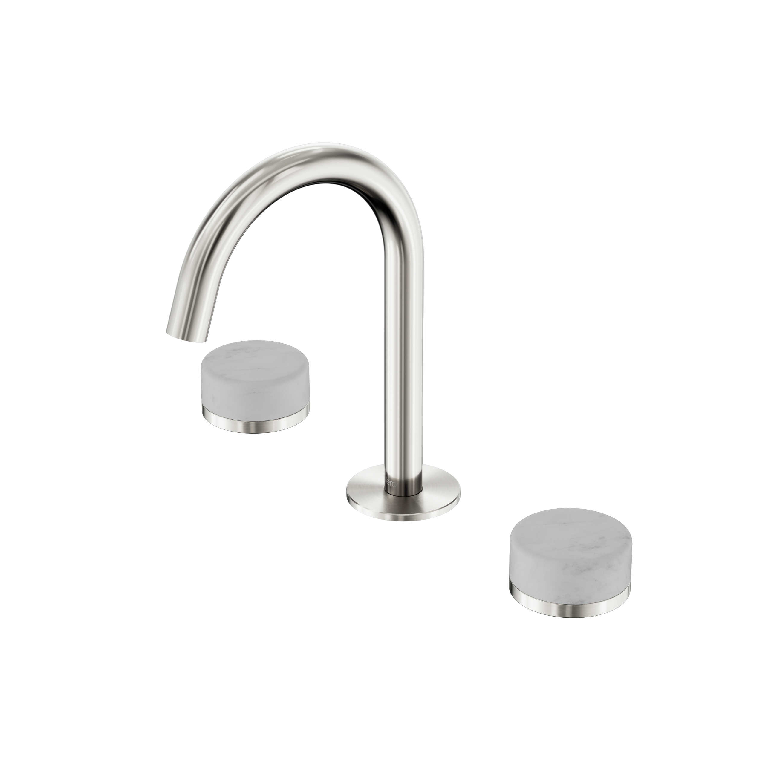 Serenity Basin Set Arc Spout With Carrara Handle Brushed Nickel