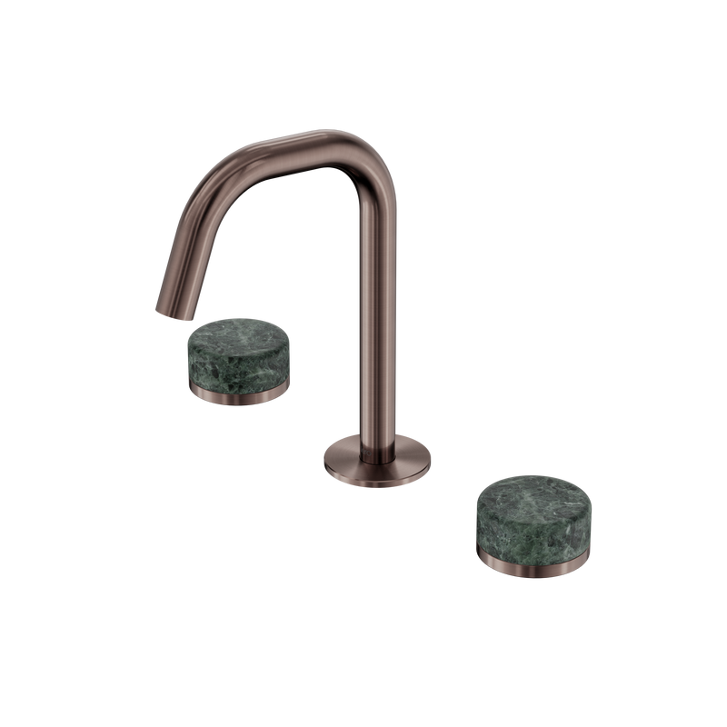 Serenity Basin Set Edge Spout With Verde Alpi Handle Brushed Bronze