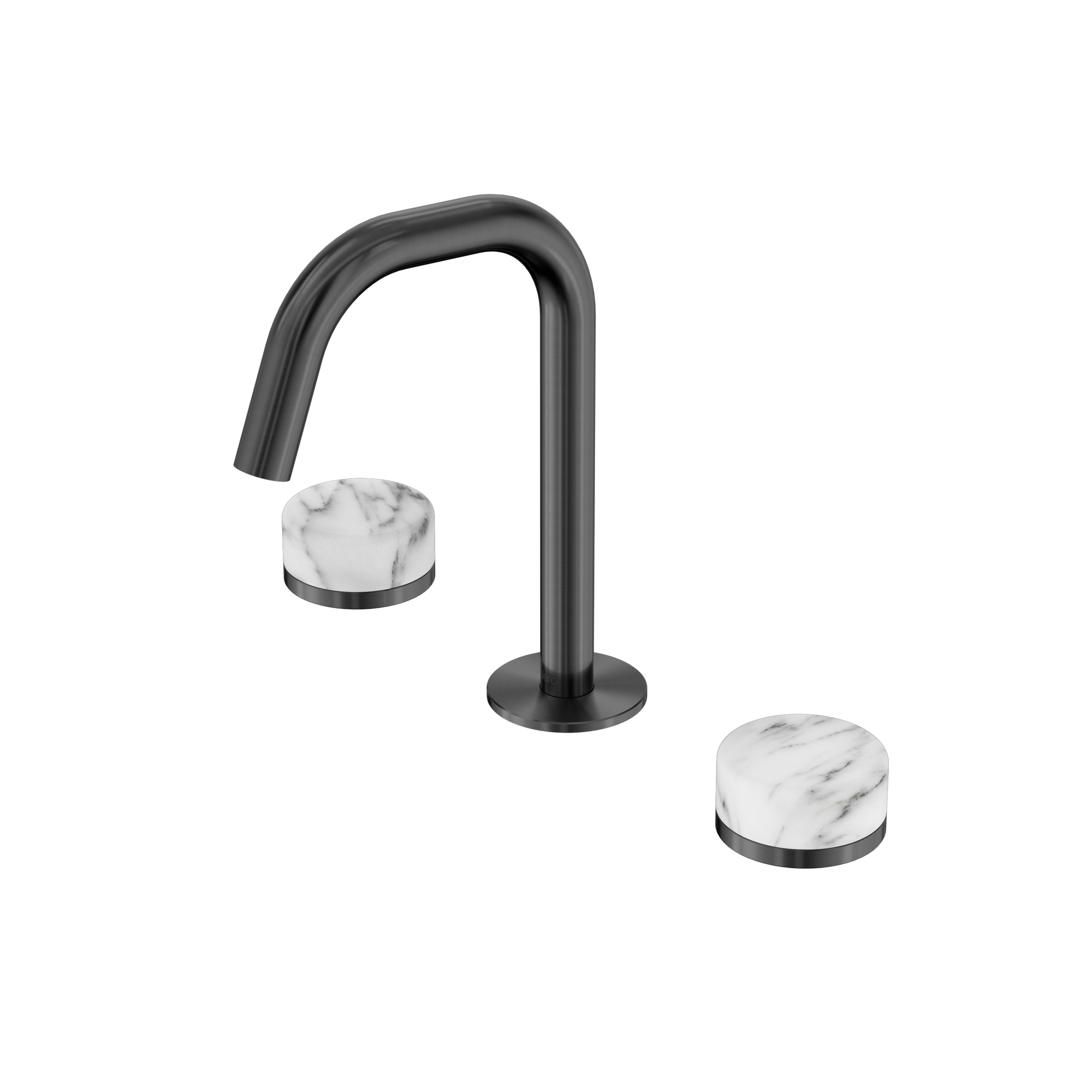 Serenity Basin Set Edge Spout With Arabescato Corchia Handle Gun Metal