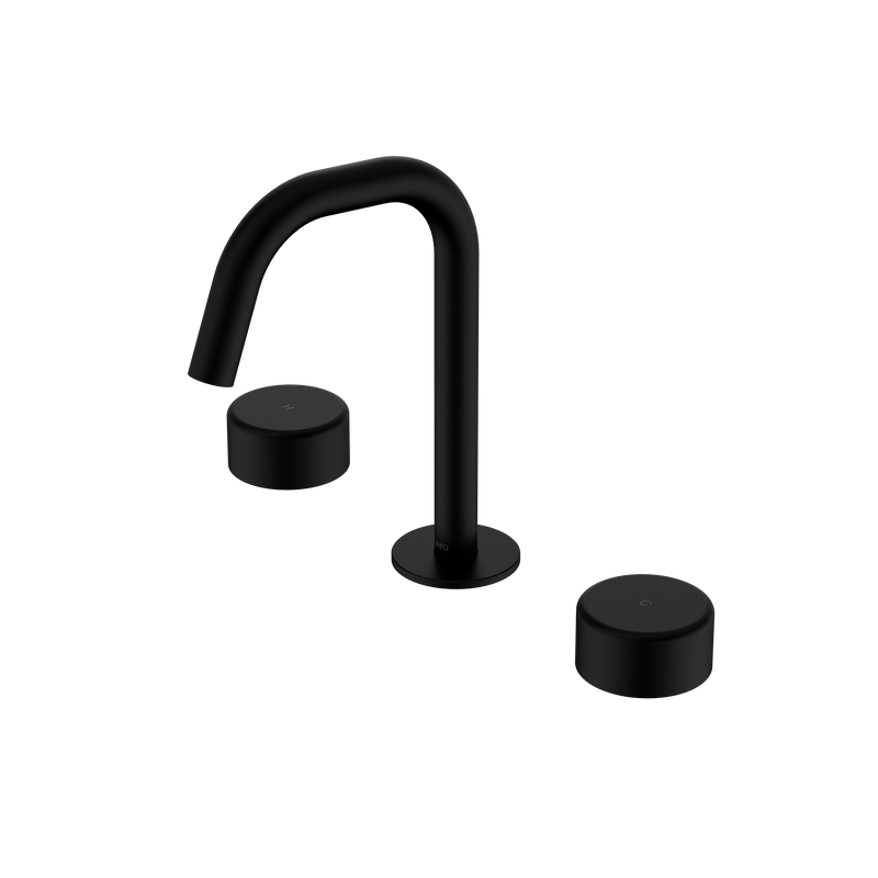 Serenity Basin Set Edge Spout With Metal Handle Matte Black