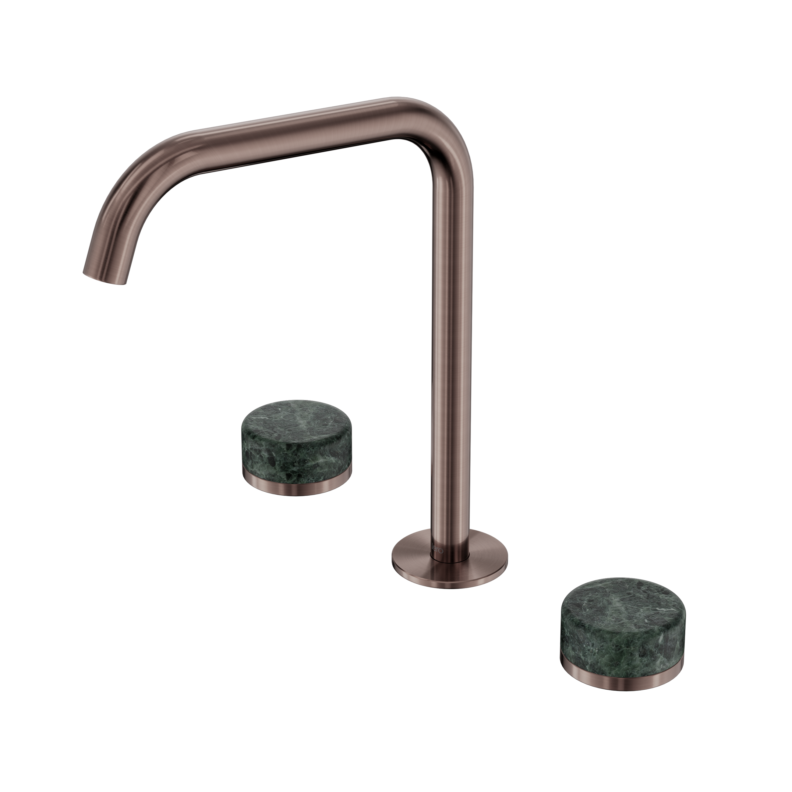 Serenity Bath/Kitchen Set Edge Spout With Verde Alpi Handle Brushed Bronze