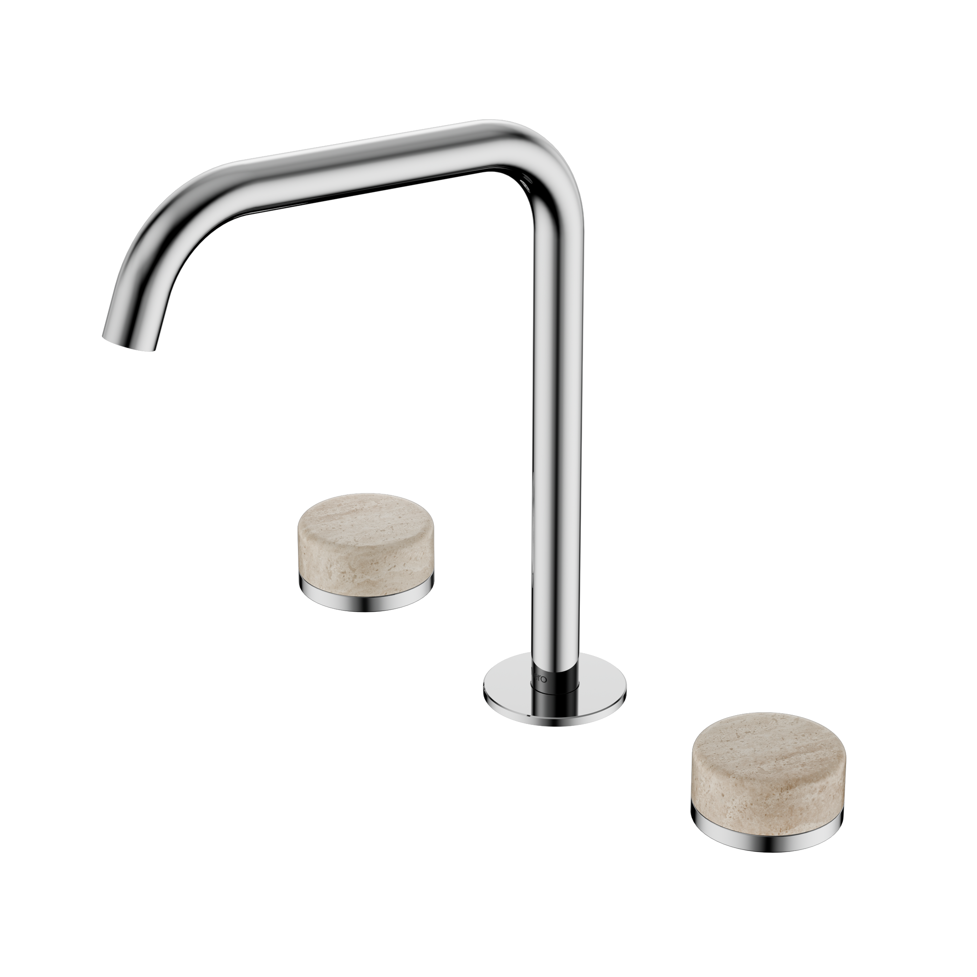Serenity Bath/Kitchen Set Edge Spout With Rome Travertine Handle Chrome