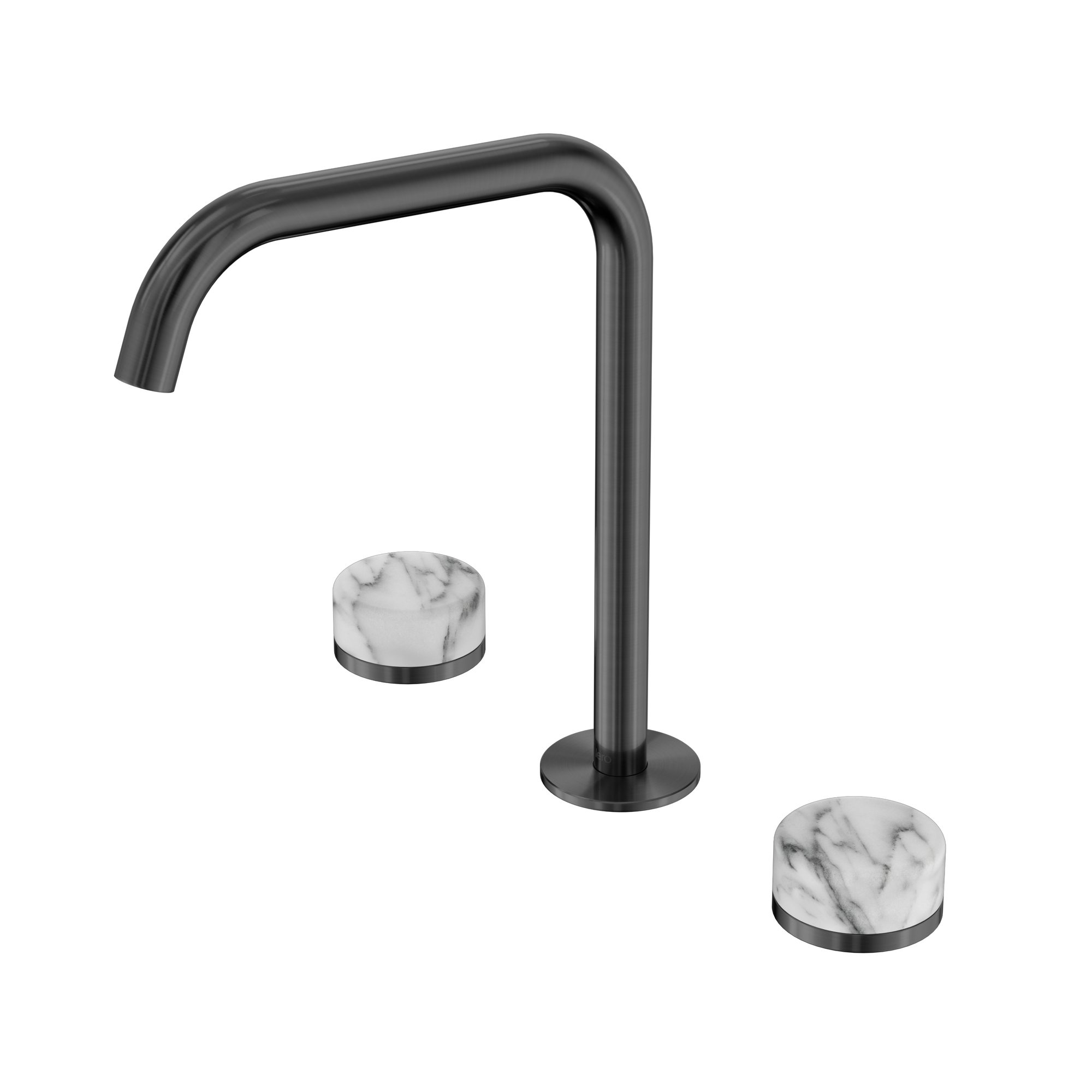 Serenity Bath/Kitchen Set Edge Spout With Arabescato Corchia Handle Gun Metal
