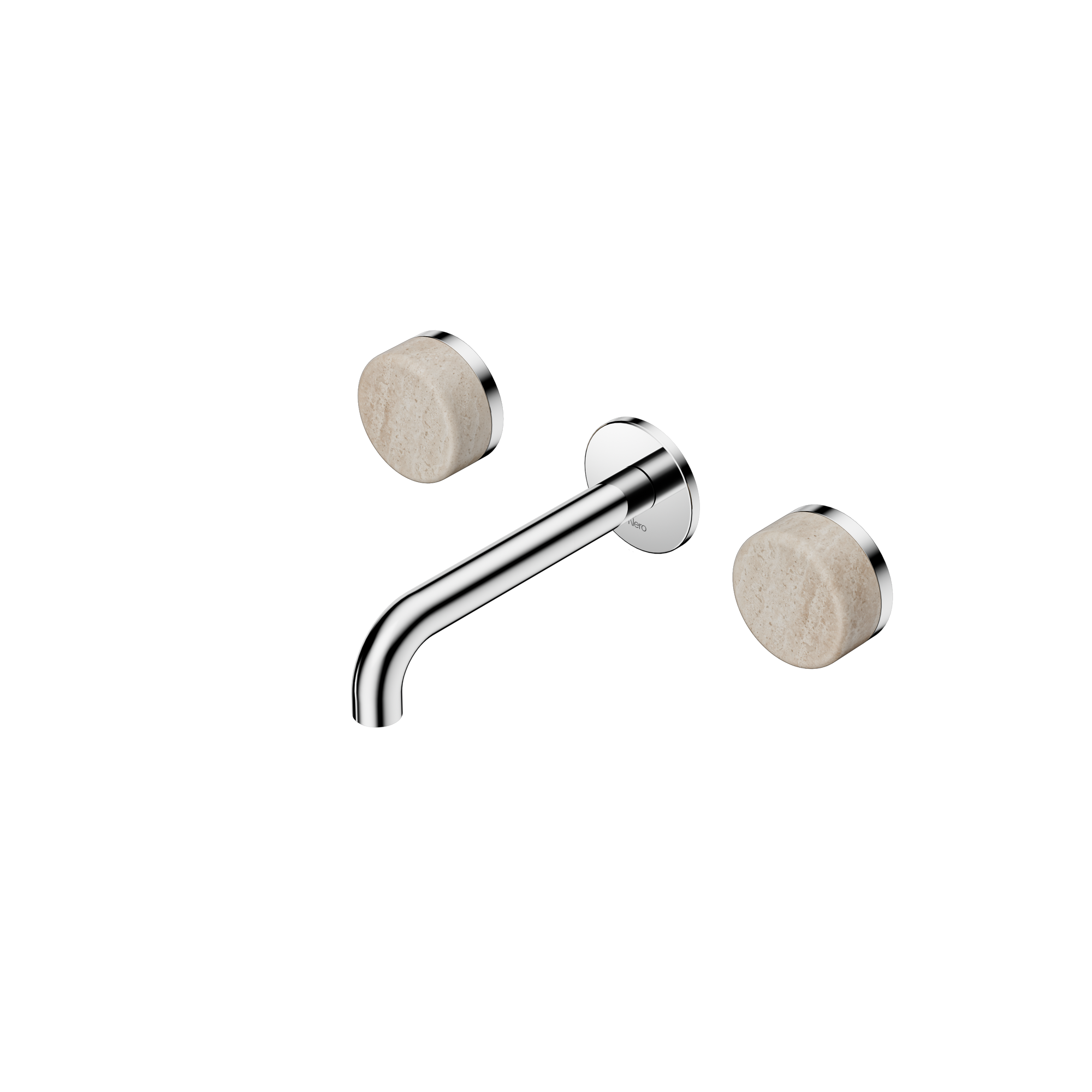 Serenity Wall Basin Set 160mm Spout With Rome Travertine Handle Chrome