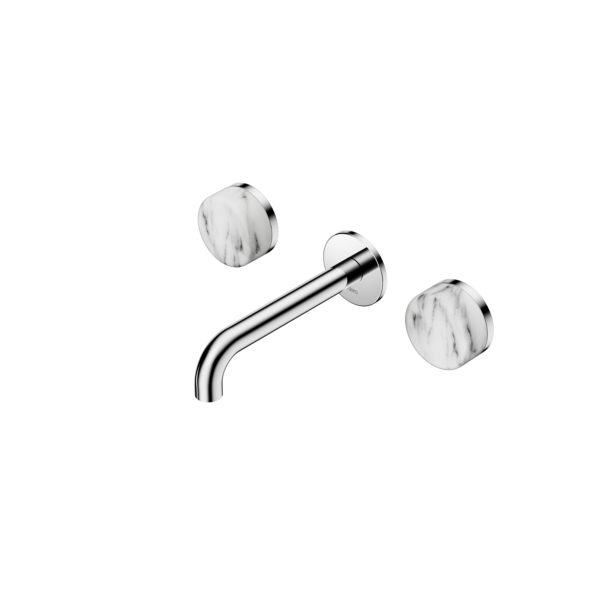 Serenity Wall Basin Set 160mm Spout With Arabescato Corchia Handle Chrome