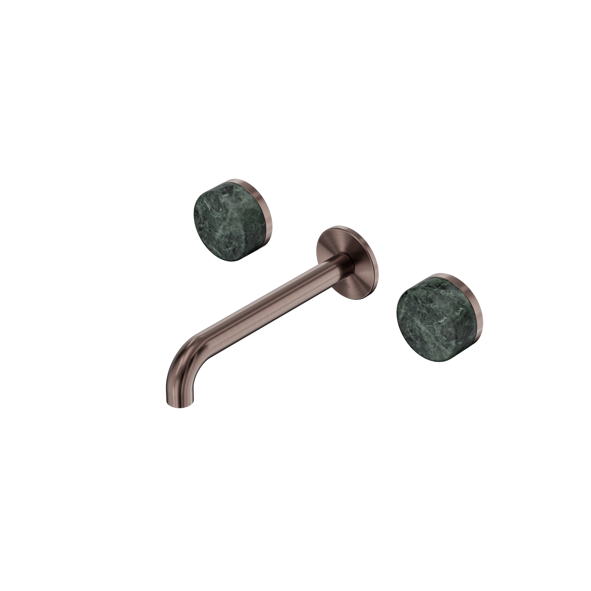 Serenity Wall Basin Set 185mm Spout With Verde Alpi Handle Brushed Bronze