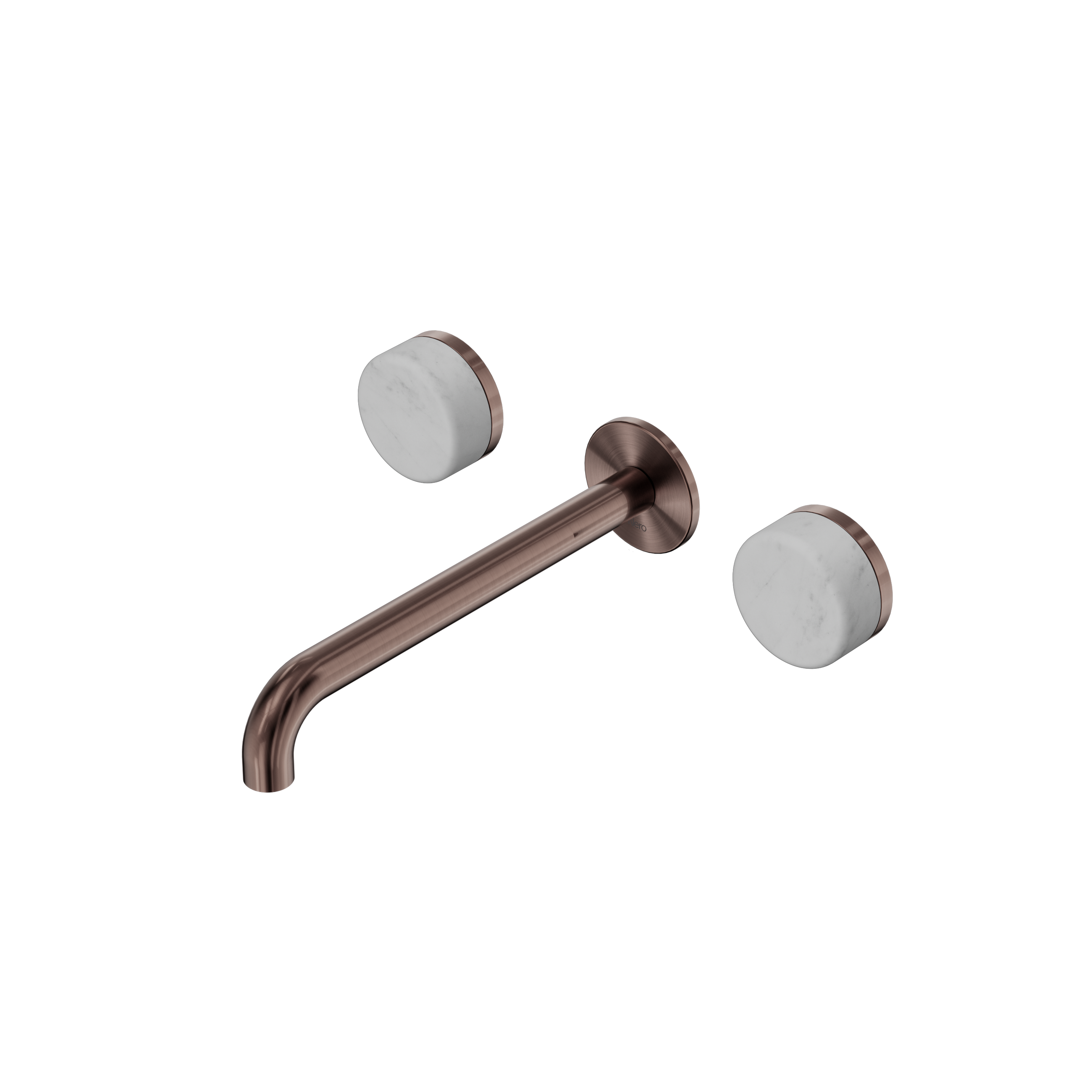 Serenity Wall Basin Set 220mm Spout With Carrara Handle Brushed Bronze