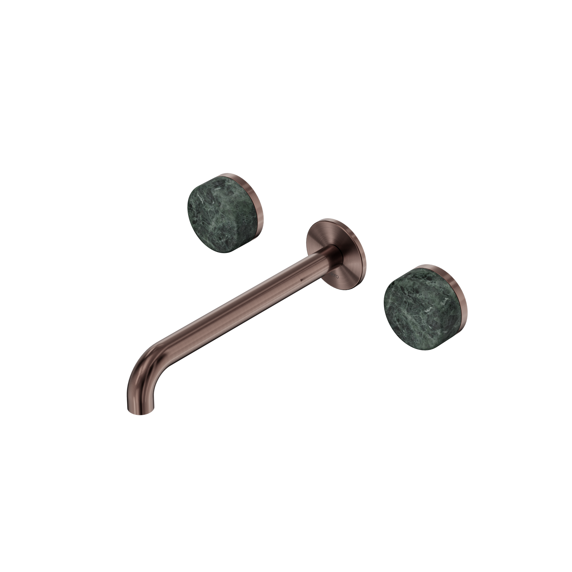 Serenity Wall Basin Set 220mm Spout With Verde Alpi Handle Brushed Bronze