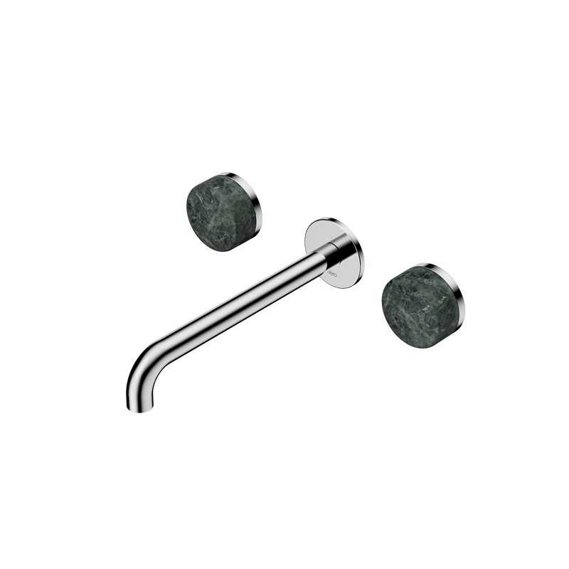Serenity Wall Basin Set 220mm Spout With Verde Alpi Handle Chrome