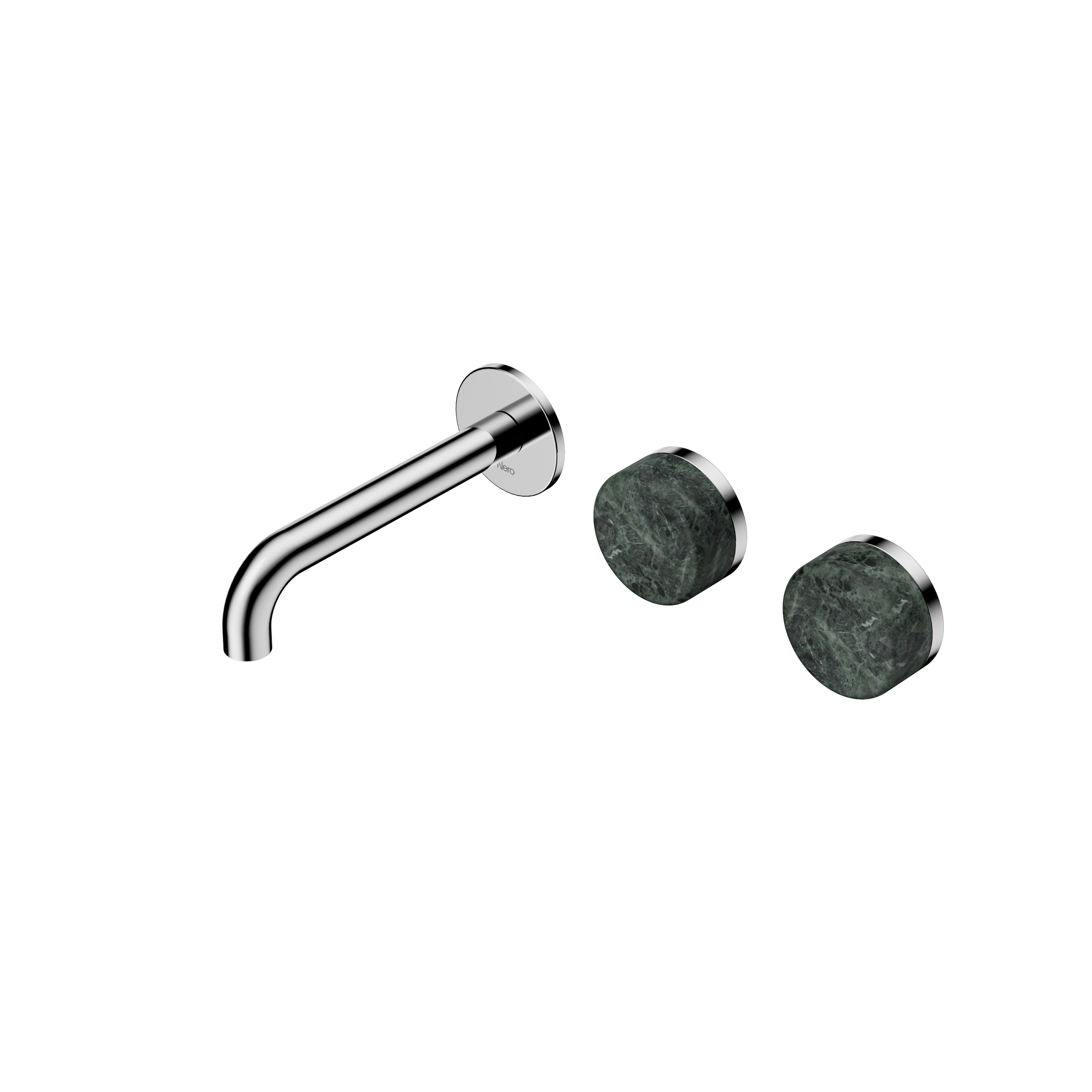 Serenity Wall Basin Set 160mm Offset Spout With Verde Alpi Handle Chrome