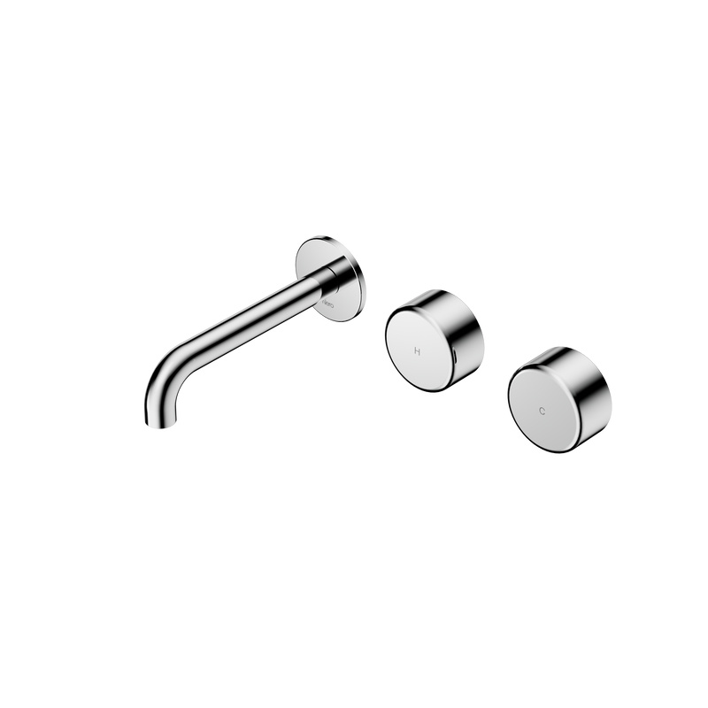 Serenity Wall Basin Set 160mm Offset Spout With Metal Handle Chrome