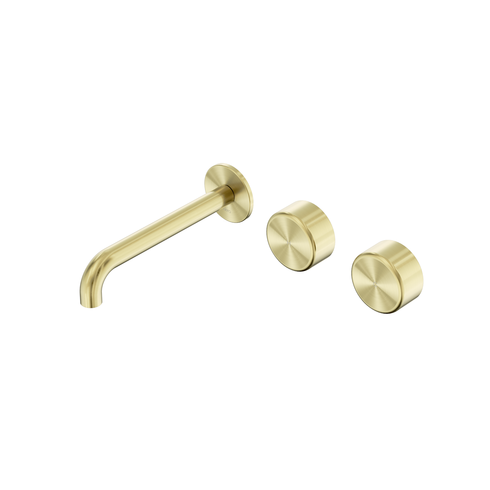 Serenity Wall Basin Set 185mm Offset Spout With Metal Handle Brushed Gold