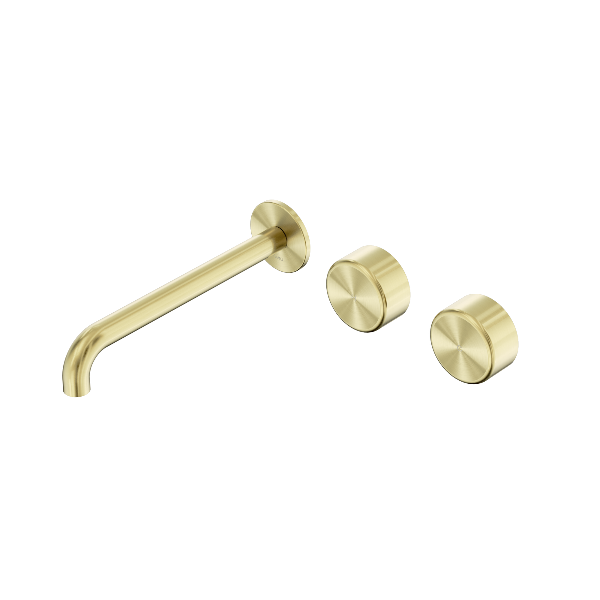 Serenity Wall Basin Set 220mm Offset Spout With Metal Handle Brushed Gold