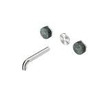 Serenity Wall Basin Set 160mm Spout With Verde Alpi Handle Trim Kit Only Brushed Nickel