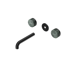 Serenity Wall Basin Set 160mm Spout With Verde Alpi Handle Trim Kit Only Matte Black
