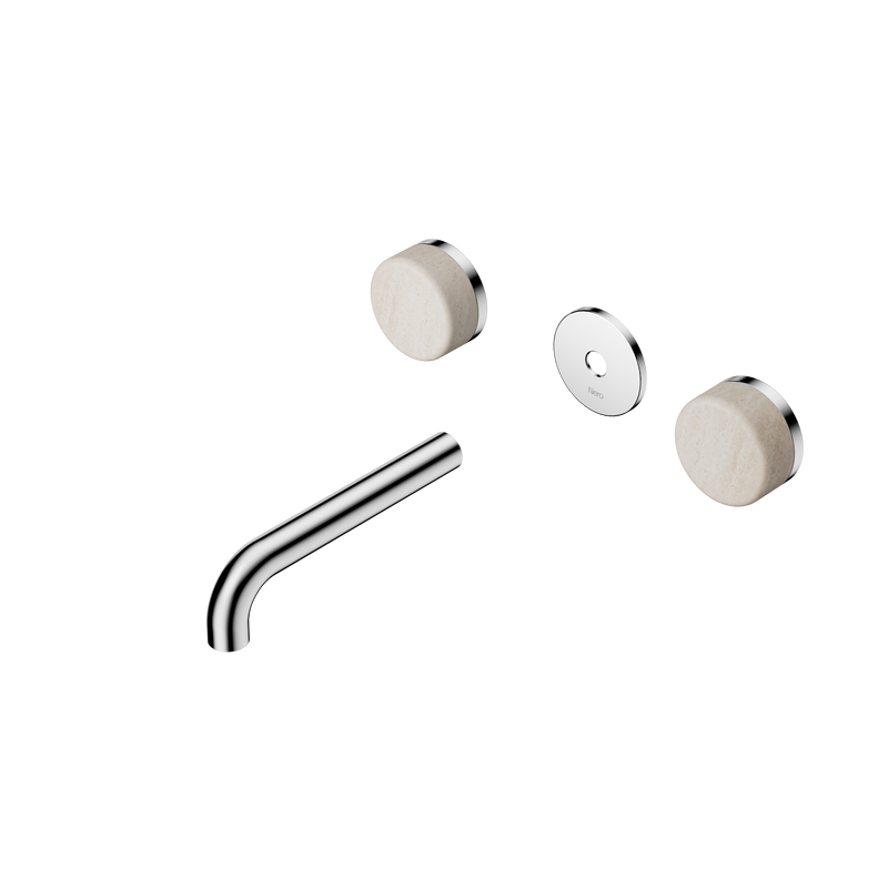 Serenity Wall Basin Set 160mm Spout With Rome Travertine Handle Trim Kit Only Chrome