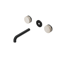 Serenity Wall Basin Set 160mm Spout With Rome Travertine Handle Trim Kit Only Matte Black