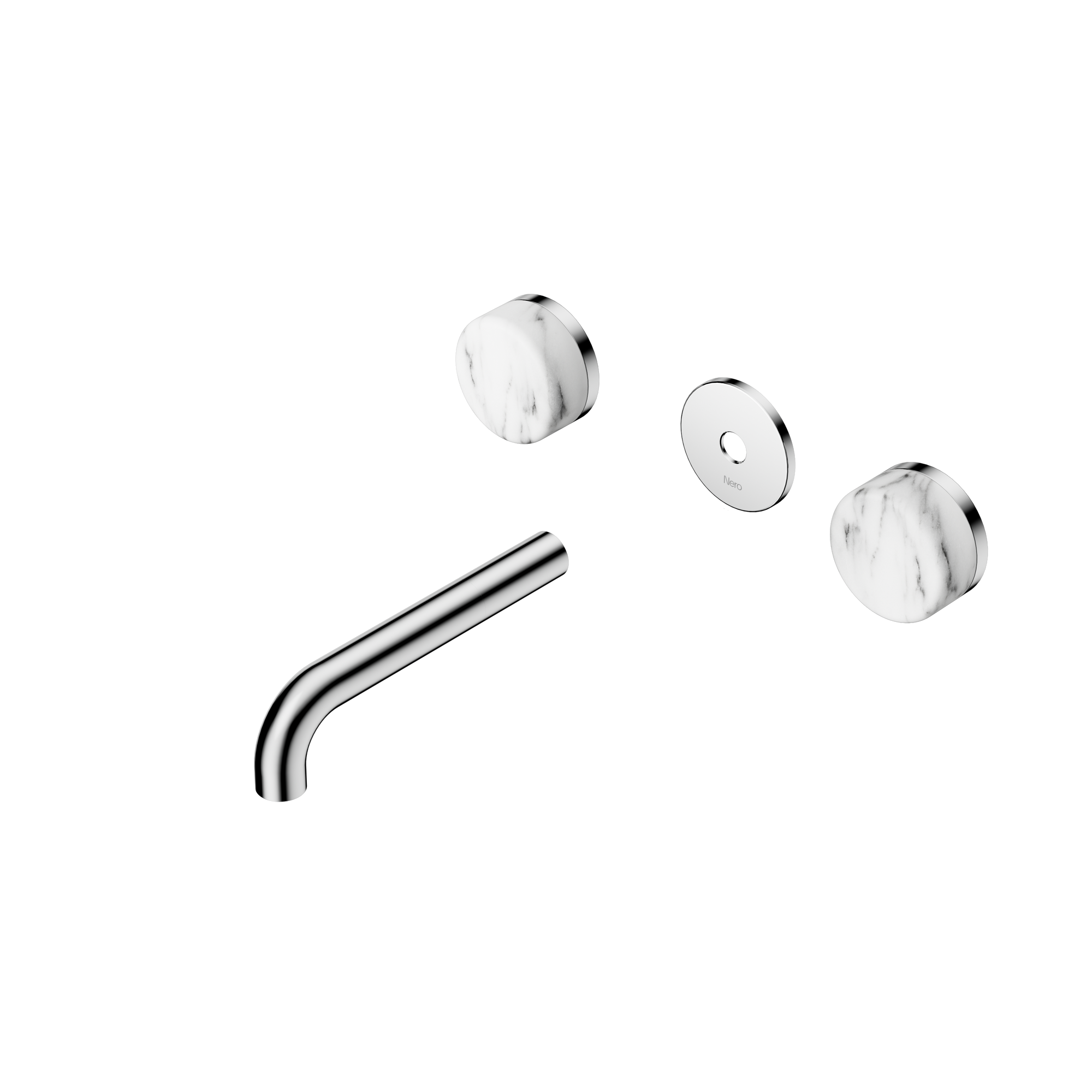 Serenity Wall Basin Set 160mm Spout With Arabescato Corchia Handle Trim Kit Only Chrome