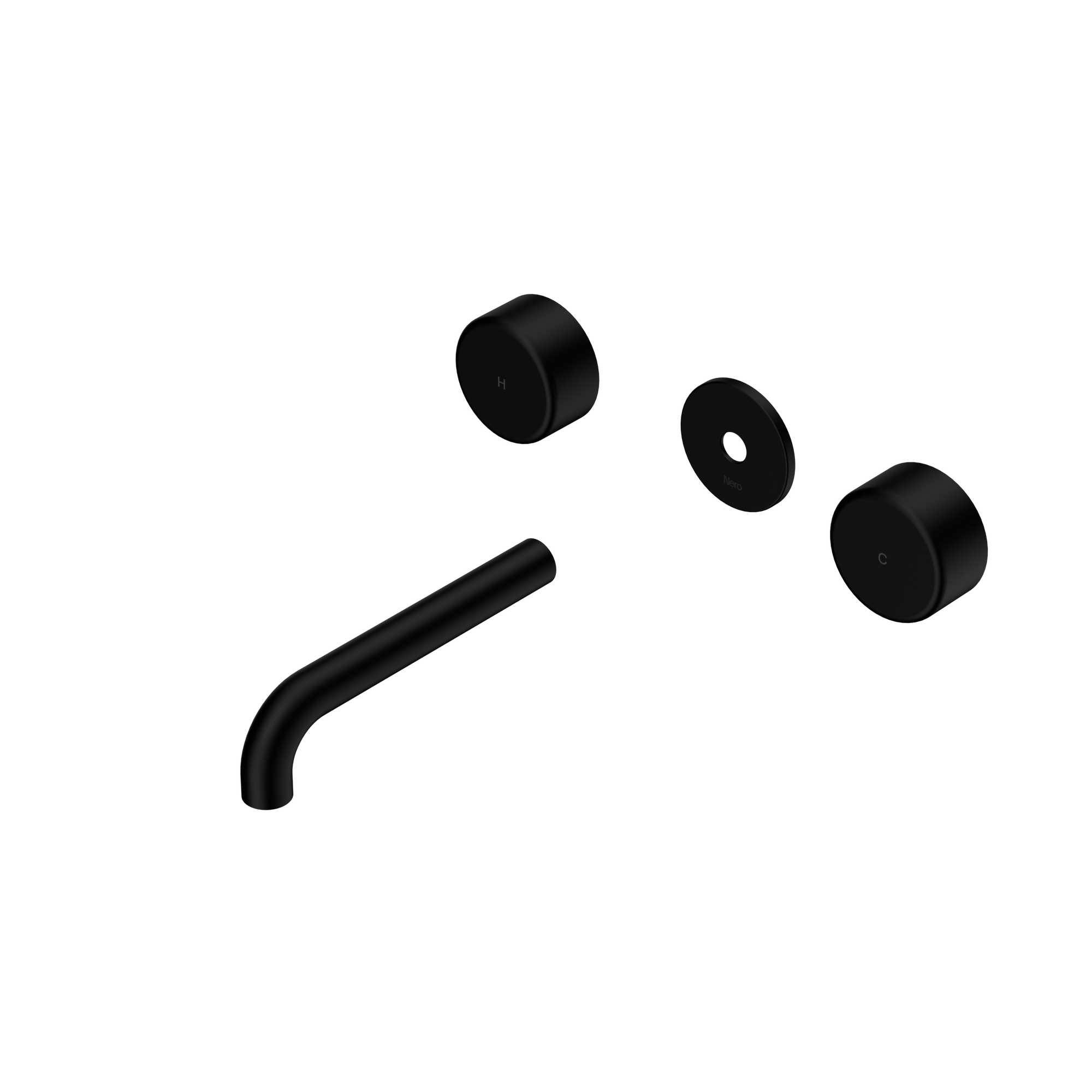 Serenity Wall Basin Set 160mm Spout With Metal Handle Trim Kit Only Matte Black