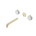 Serenity Wall Basin Set 185mm Spout With Carrara Handle Trim Kit Only Brushed Gold