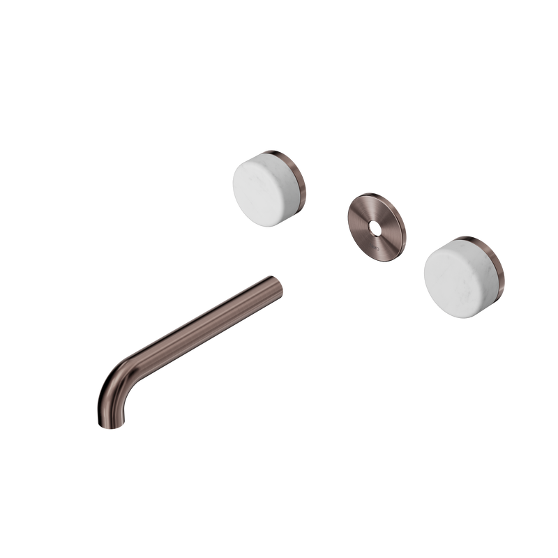 Serenity Wall Basin Set 185mm Spout With Carrara Handle Trim Kit Only Brushed Bronze