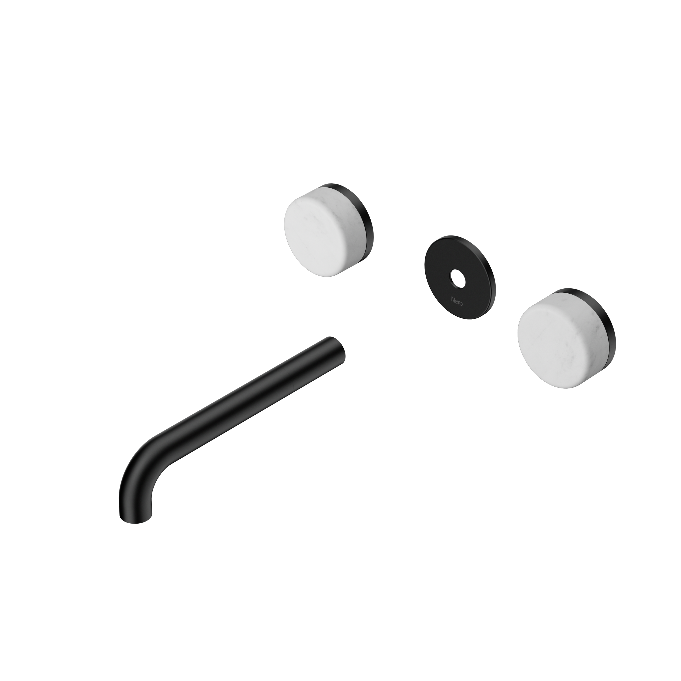 Serenity Wall Basin Set 185mm Spout With Carrara Handle Trim Kit Only Matte Black