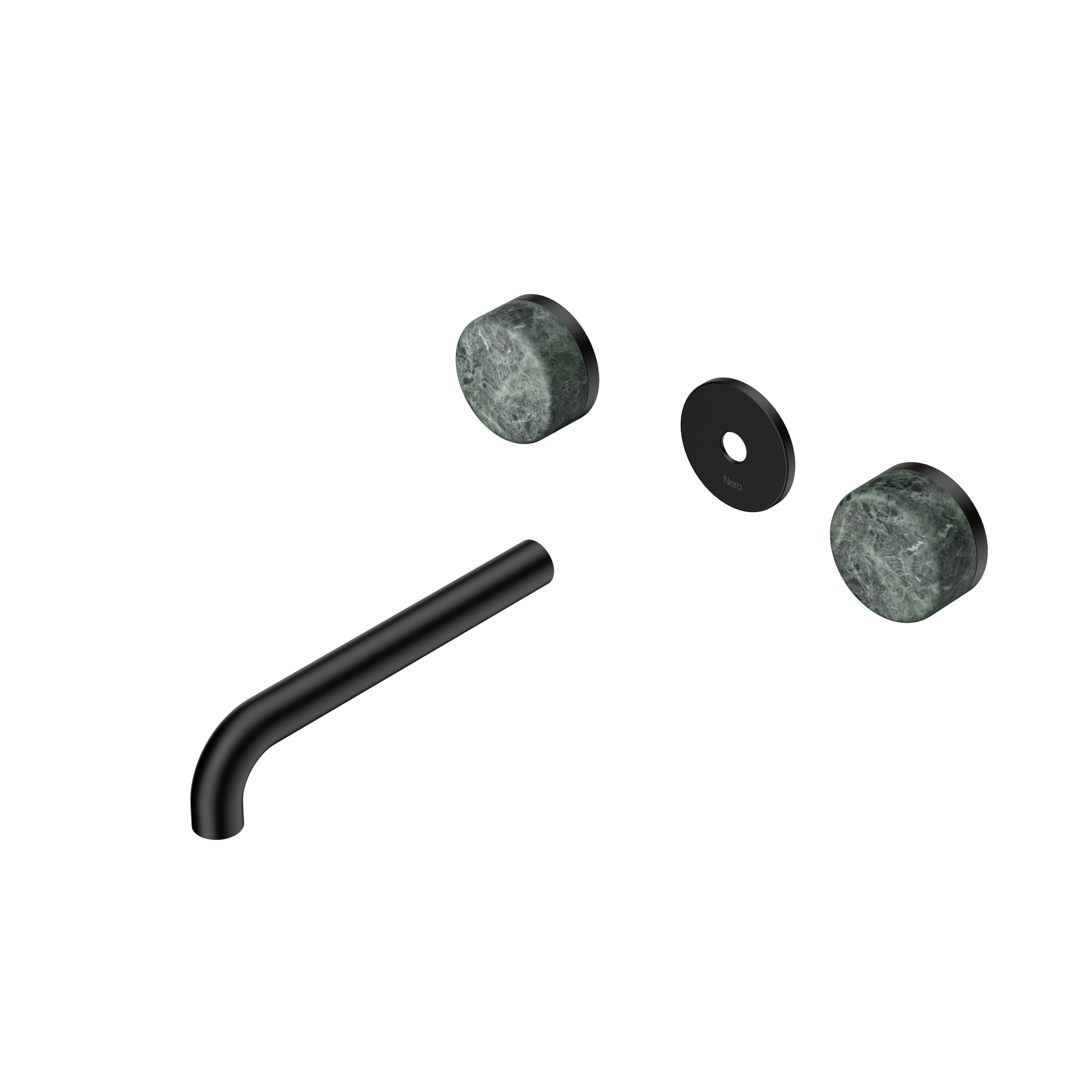 Serenity Wall Basin Set 185mm Spout With Verde Alpi Handle Trim Kit Only Matte Black