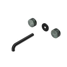Serenity Wall Basin Set 185mm Spout With Verde Alpi Handle Trim Kit Only Matte Black