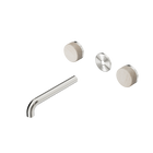 Serenity Wall Basin Set 185mm Spout With Rome Travertine Handle Trim Kit Only Brushed Nickel