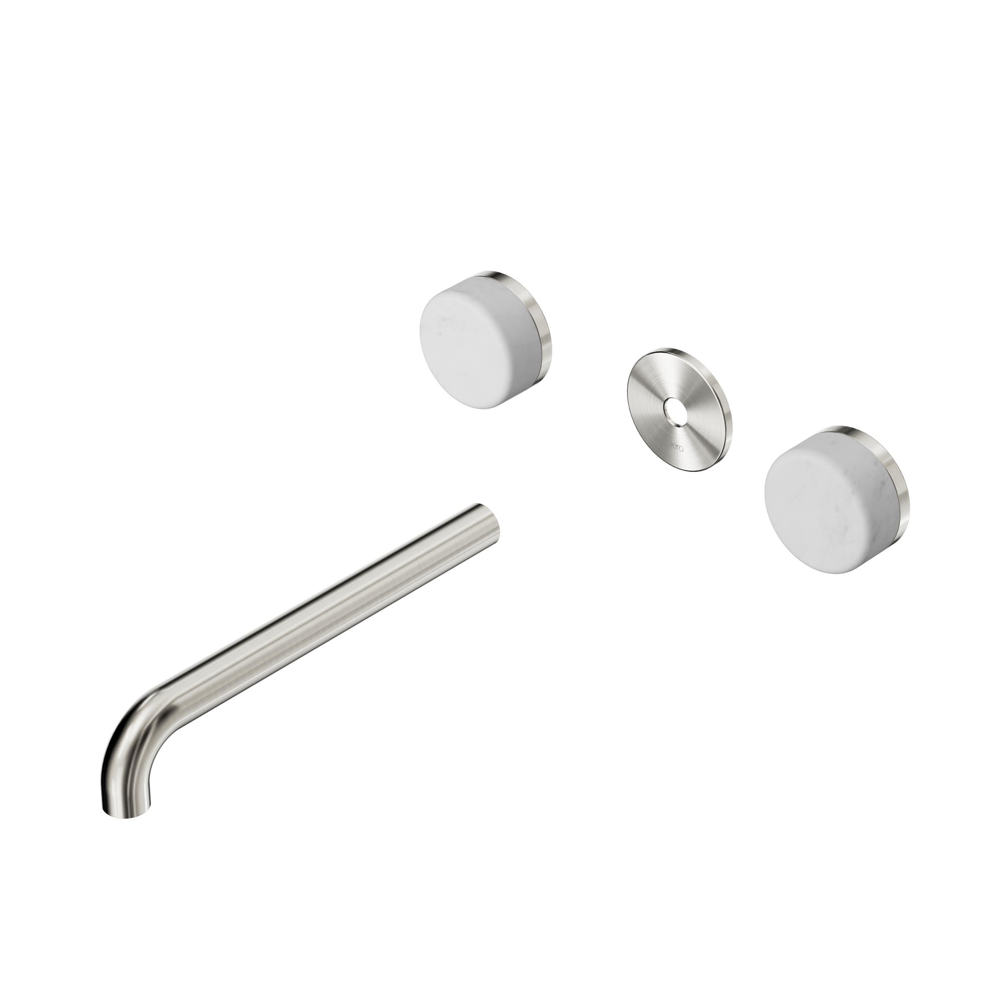 Serenity Wall Basin Set 220mm Spout With Carrara Handle Trim Kit Only Brushed Nickel