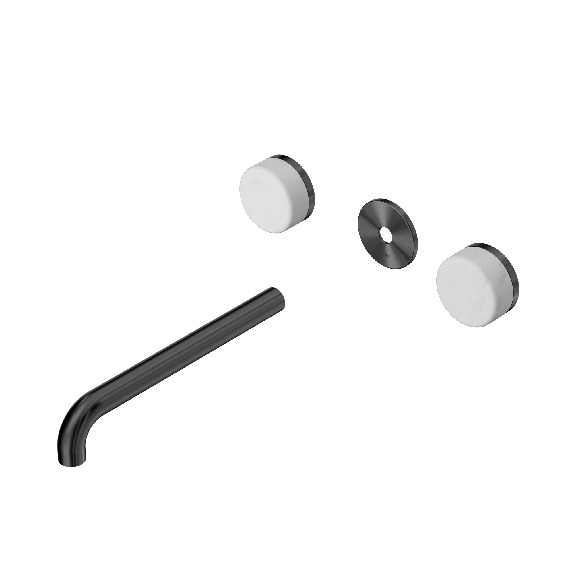 Serenity Wall Basin Set 220mm Spout With Carrara Handle Trim Kit Only Gun Metal