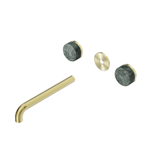 Serenity Wall Basin Set 220mm Spout With Verde Alpi Handle Trim Kit Only Brushed Gold