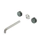 Serenity Wall Basin Set 220mm Spout With Verde Alpi Handle Trim Kit Only Brushed Nickel