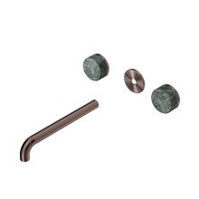 Serenity Wall Basin Set 220mm Spout With Verde Alpi Handle Trim Kit Only Brushed Bronze
