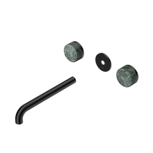 Serenity Wall Basin Set 220mm Spout With Verde Alpi Handle Trim Kit Only Matte Black