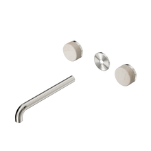 Serenity Wall Basin Set 220mm Spout With Rome Travertine Handle Trim Kit Only Brushed Nickel