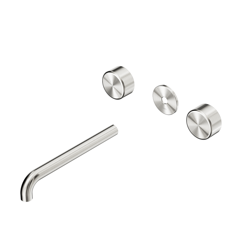 Serenity Wall Basin Set 220mm Spout With Metal Handle Trim Kit Only Brushed Nickel