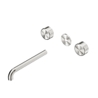 Serenity Wall Basin Set 220mm Spout With Metal Handle Trim Kit Only Brushed Nickel