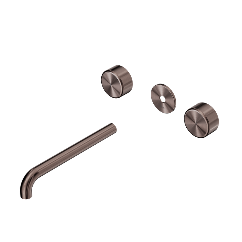 Serenity Wall Basin Set 220mm Spout With Metal Handle Trim Kit Only Brushed Bronze