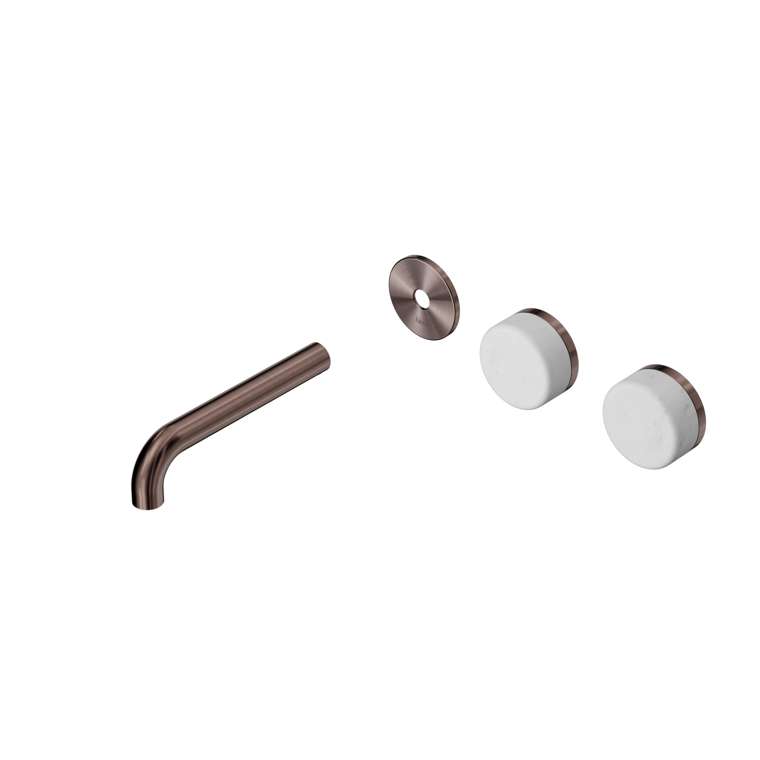Serenity Wall Basin Set 160mm Offset Spout With Carrara Handle Trim Kit Only Brushed Bronze