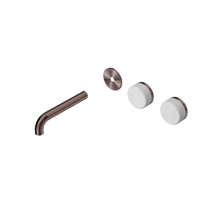 Serenity Wall Basin Set 160mm Offset Spout With Carrara Handle Trim Kit Only Brushed Bronze